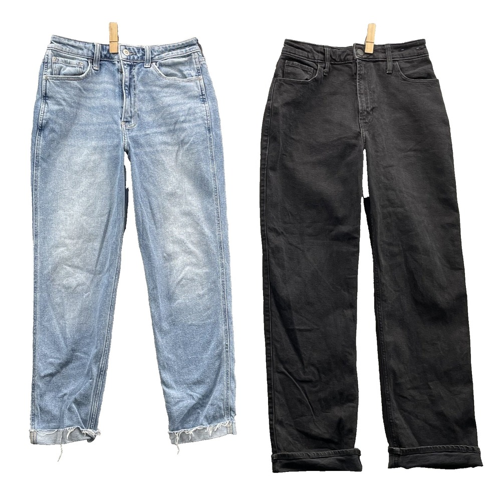 Hollister Jeans LOT 2 Women's 4/27 High Rise Mom Dad Retro‎ Relaxed Vintage 90's
